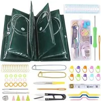LuxusKollektion Rundstricknadeln Rundstricknadeln Set 100 cm Edelstahl 11 Stück mit Etui und Zubehör