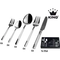 KING Besteck-Set »HMC« (31-tlg), 6 Personen, Edelstahl 18/0, 2,5 mm, Edelstahl 18/0, inkl. Besteck-Etui, für 6 Personen