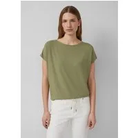 s.Oliver Kurzarmshirt T-Shirt Fließendes Jersey-Shirt mit überschnittenen Schultern
