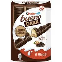 kinder Schokolade, Ferrero Kinder Bueno Dark 6er intensivere Kakaonote Packung 129g