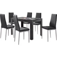 OTTO home Essgruppe Brooklynn, (Set, 5-tlg), 4 Stühle mit einem pflegeleichten Kunstleder Bezug, 1 Tisch