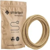 smartect smartect Textilkabel Round (3 x 0.75 mm) Stromkabel, (200 cm), Stoffkabel Elektro für eigenes DIY-Projekt