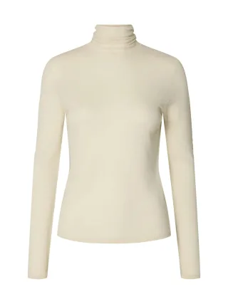 selected women - SLWVENDY WOOL LS KNIT ROLL NECK NOOS Birch - Gr. - S