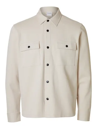 selected men - SLMJACKIE SWEAT JACKET NOOS Oatmeal - Gr. - L