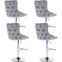 WAHSON OFFICE CHAIRS Barhocker höhenverstellbar Barstuhl aus Samt mit Löwenkopf 4er Set