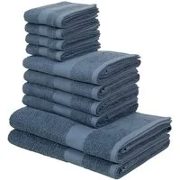 OTTO home Handtuch Set Melli, 2 Duschtücher 70x140, 4 Handtücher 50x100, 4 Gästetücher 30x50, Walkfrottee (Set, 10-St), Handtuchset in dezenten Farben mit Bordüre, 100% Baumwoll-Handtücher