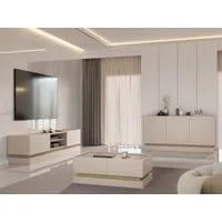 MIRJAN24 Wohnzimmer-Set Zarpant, (3er-Set, Kommode, Couchtisch, TV-Lowboard), Sockel + höhenverstellbare Füße