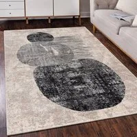 Mazovia Designteppich Modern Teppich Kurzflor Wohnzimmerteppich Japandi Scandi Beige Grau, 80 x 150 cm, Fußbodenheizung, Allergiker geeignet, Farbecht, Pflegeleicht