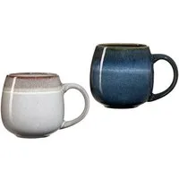 Ritzenhoff & Breker Becher Lagom, 2-tlg., Steingut, 2-teilig, Reaktivglasur, jedes Stück ein Unikat, 475 ml