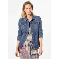 GOLDNER Outdoorjacke Zeitlose Jeansjacke aus Baumwolle Unifarbenes Design mit klassischem Hemdkragen und modernem Bund