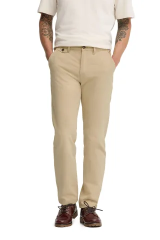 Chinohose beige im Regular Fit mit Polo Club Logo