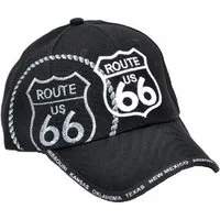 Westernlifestyle Baseball Cap Mütze mit Schild bestickt Route 66 schwarz
