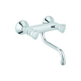 Grohe Spültisch-2-Griff-Wandarmatur Costa 31187001 chrom, schwenkbarer Auslauf