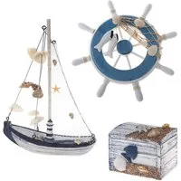 Badaccessoires-Sets Maritime Badezimmer Deko - Holz Decor Accessoires