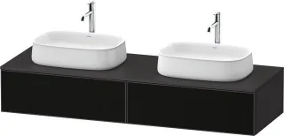 Duravit Zencha Konsolenwaschtischunterbau wandhängend Graphit & Schwarz Linienstruktur n/a & Superma ZE4815B63800000