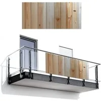 MuchoWow Balkonsichtschutz Holz - Regale - Licht (1-St) Balkon Sichtschutz 90x200, Windschutz für Zaun PVC, 200x90 cm