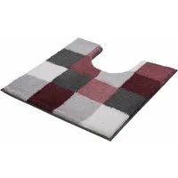 Kleine Wolke Badematte Caro, Badvorleger, Badezimmer Teppich, Höhe 25 mm, rutschhemmend beschichtet, fußbodenheizungsgeeignet, Kunstfaser, quadratisch, WC Vorleger mit Ausschnitt, Badteppich, modernes Karo-Muster, Pastell-Farben, waschbar