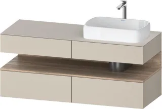Duravit Qatego Konsolenwaschtischunterbau wandhängend Taupe Supermatt 1400x550x600 mm - QA4766055830 QA4766055830010