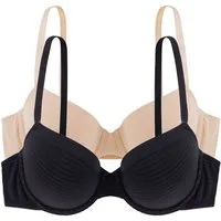 Dorina Bügel-BH Louise (2er Pack) weicher Stoff, verstellbare Träger, elastisch