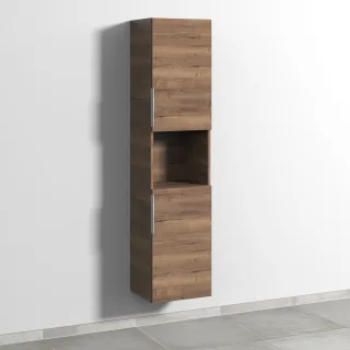 Sanipa 3way Hochschrank mit 2 Türen und 1 offenem Fach, Eiche-Tabak UM11750