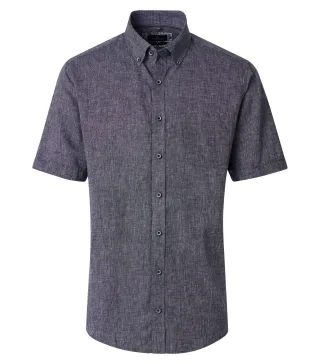 CASAMODA - Leinenhemd kurzarm blau - Gr. - XL