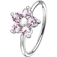 Taffstyle Nasenpiercing Universal Ohr Nase Lippen Piercing Biegbar Blume mit Kristall (Biegbar, funkelnd und vielseitig tragbar – filigranes Kristall Blumenpiercing)