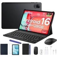 Aorlym P10 Pro Tablet Android 16 10 Zoll, mit Tastatur, 120Hz, 8800mAh, 13MP Tablet (10.1", 8 GB, Android 16, Gemini AI, Octa Core T7250, 128GB ROM, Face ID/GPS/FM, 3,5mm Buchse)