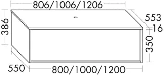 Burgbad Konsole +Waschtischunterschrank Uomo Preisgruppe 1 386x806x553 Basaltgrau Matt, SHPI081F7458 SHPI081F7458