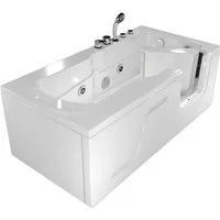 AcquaVapore Whirlpool-Badewanne Seniorenwanne mit Tür S17-WP-L-ALL 150x75cm, (1-tlg), mit Ablaufgarnitur