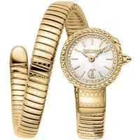 Just Cavalli Time Quarzuhr Signature Snake JC1L351M0025, Armbanduhr, Damenuhr, Edelstahlarmband, analog, Kristallsteine