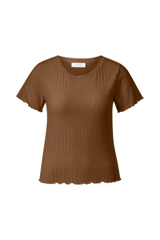 Rich & Royal - Rib T- Shirt coconut bark - Gr. - S