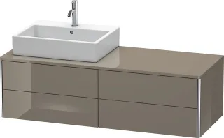 Duravit XSquare Konsolenwaschtischunterbau wandhängend Flanell Grau Hochglanz 1400x548x400 mm - XS49 XS4913L8989