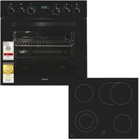 exquisit Backofen-Set EHE5285-HBZ-020, mit Teleskopauszug nachrüstbar, 75 l Garraum, 9 Funktionen, Umluft Grill Heißluft, Energieklasse A