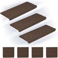 relaxdays Stufenmatte Rechteckige Stufenmatten im 15er Set, Rechteckig, Höhe: 40 mm, dunkelbraun