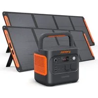 Jackery Solargenerator 2000 v2 tragbare Powerstation mit 2x200W Solarpanel, 2042Wh Solar Stomerzeuger mit 2200W Ausgang 45600 mAh (12, 230 V), LiFePO4 Batterie Schnellladung für Camping, Wohnmobil, Off-Grid