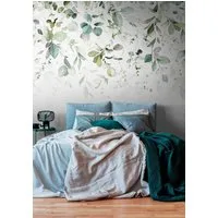 living walls Fototapete THE WALL III Blätter-Tapete Motivtapete Blätterranke Blattmotiv, glatt, matt, (1 St), Vliestapete Eukalyptus für Schlafzimmer Küche Wohnzimmer Blätter Flur