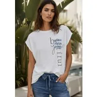 Andijamo-Fashion Shirtbluse SOFT MOOD Locker geschnittenes Blusenshirt im Materialmix