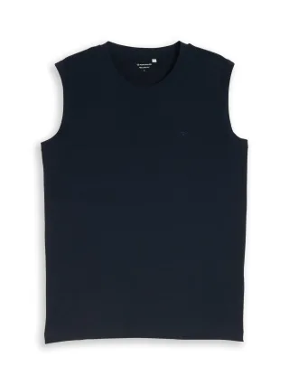 Tom Tailor - Tanktop mit Logo-Stickerei sky captain blue - Gr. - L