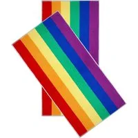 Lashuma Handtücher Regenbogen, Frottee (2-St), buntes Handtuchset Frottee mit Streifen 50x100 cm