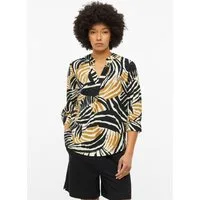 s.Oliver Kurzarmbluse Bluse Leinenmix-Bluse mit Turn-up