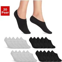 sockenkauf24 Sneakersocken 20 Paar Füßlinge Damen&Herren mit Silikon tief ausgeschnitten
