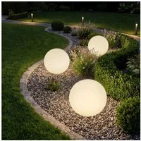 tectake LED Gartenleuchte Kugelleuchte Luminous Globe, LED, mit Fernbedienung, LED, Bunt, Stylische LED-Kugel mit 3 Standfüßen und indirekter Beleuchtung