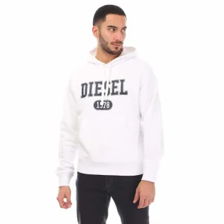Diesel 1978 - Weißer Kapuzenpullover mit auffälligem Markenlogo