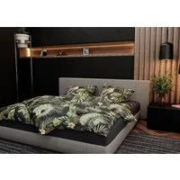 BETTWAESCHE-MIT-STIL Bettwäsche Mako Satin Bettwäsche Blätter und Palmen, Mako-Satin, 2 teilig