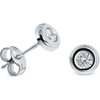 Miore Paar Ohrstecker MA9132E aus Weißgold 9 Karat 375 Gold - mit Zirkonia, Damen Ohrringe mit 0,40 Karat