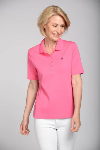 CLARINA - NOS Polo-Shirt, 1/2 Arm, uni 415 pink - Gr. - 44
