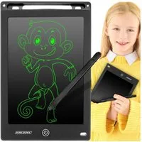 KRUZZEL Zaubertafel SKINBOOK Zeichentablett L 8,5" - Neopren, Tragbar, Umweltfreundlich, (Zeichentablett Set für kreative Nutzung, Notizen und Skizzen, Zeichentablett, Stift, CR 2025 Batterie, Trageband-Loch, Farbe Schwarz), Ultradünnes Design, umwel