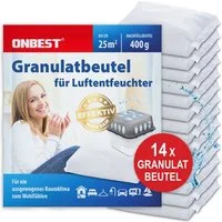 Onbest Luftentfeuchter-Nachfüllpack Set mit 14 x 400 g, Granulat Nachfüllbeutel, Universal einsetzbar