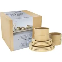 CreaTable Tafelservice Futuro Sand (12-tlg), 4 Personen, Steinzeug