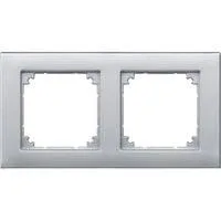 Rahmen zweifach für bündigen Einbau, Typ 488260, Unterputzmontage, Thermoplast aluminium, Retail